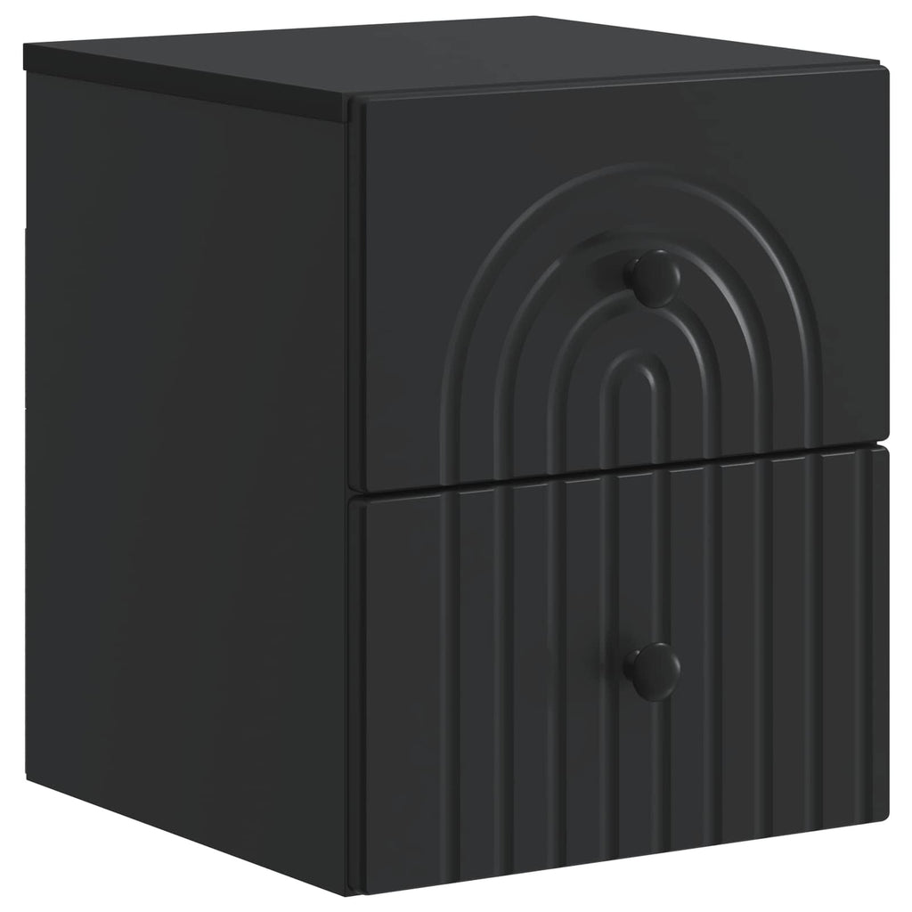 Wandmontierter Nachttisch 2 pcs Schwarz 33 x 34,5 x 40 cm