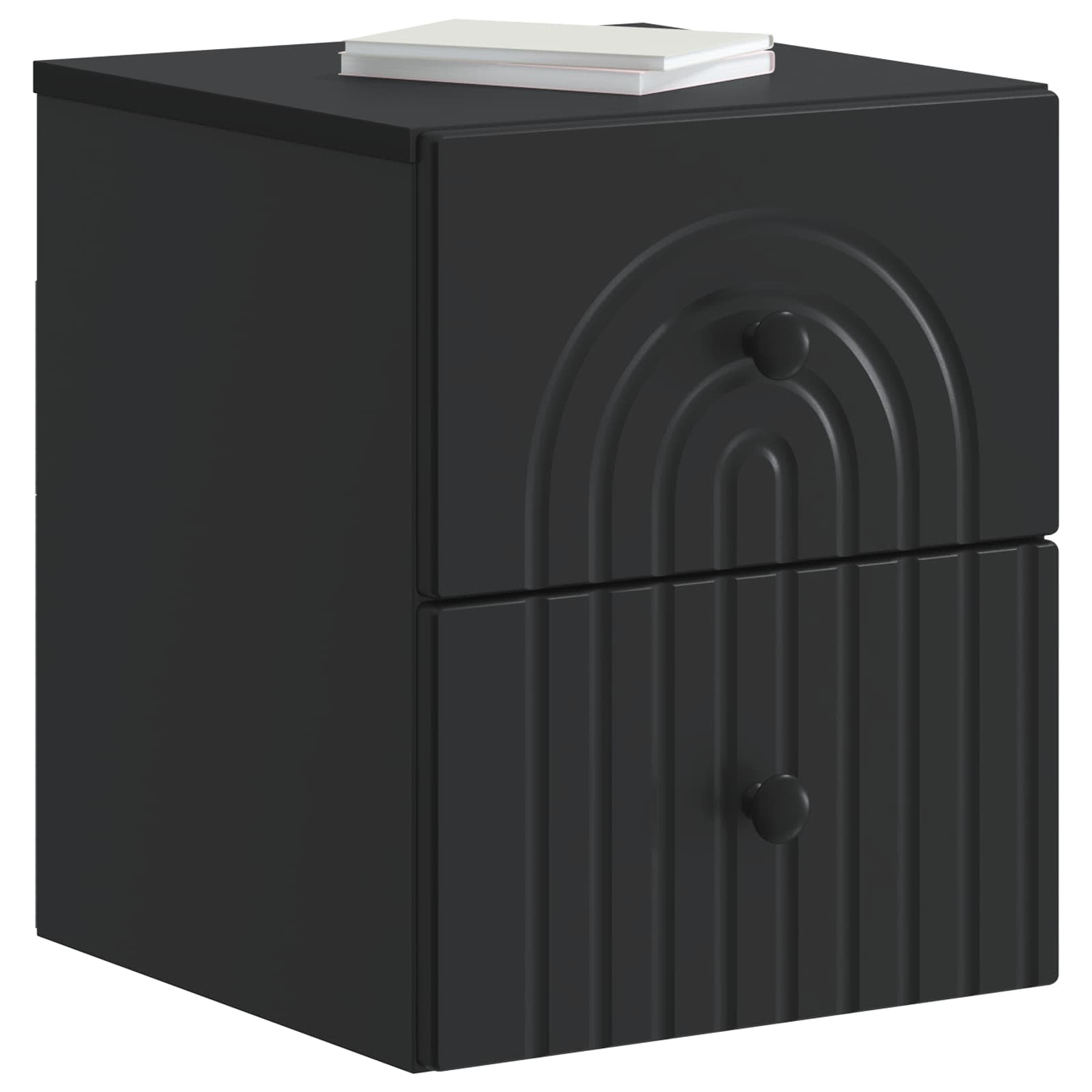 Wandmontierter Nachttisch 2 pcs Schwarz 33 x 34,5 x 40 cm