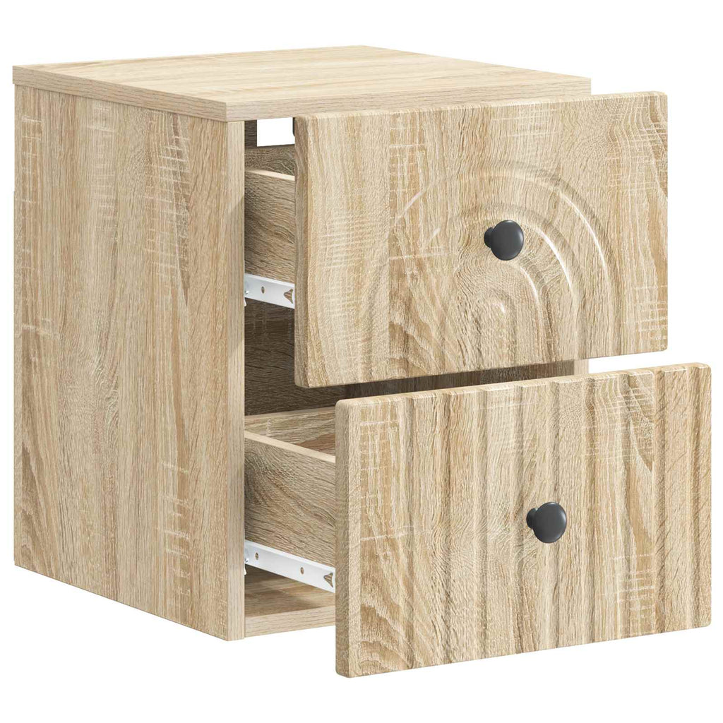 Wandmontierter Nachttisch Sonoma-Eiche 33 x 34,5 x 40 cm