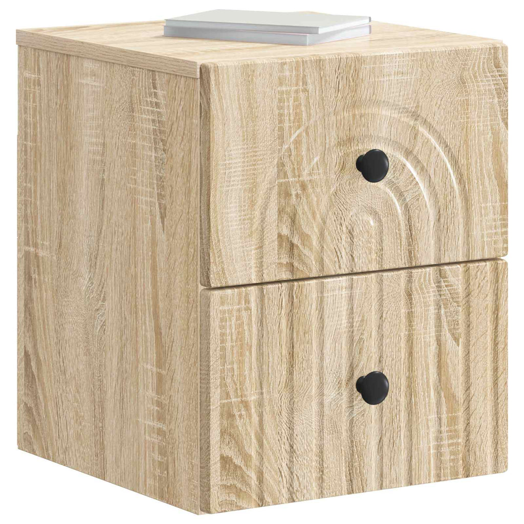 Wandmontierter Nachttisch Sonoma-Eiche 33 x 34,5 x 40 cm