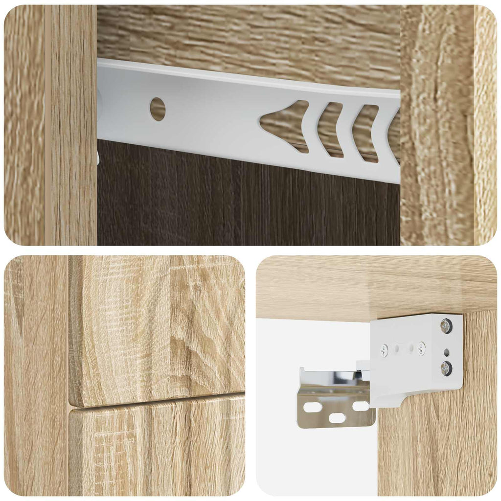 Wandmontierter Nachttisch 2 pcs Sonoma-Eiche 33 x 34,5 x 40 cm