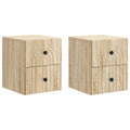 Wandmontierter Nachttisch 2 pcs Sonoma-Eiche 33 x 34,5 x 40 cm