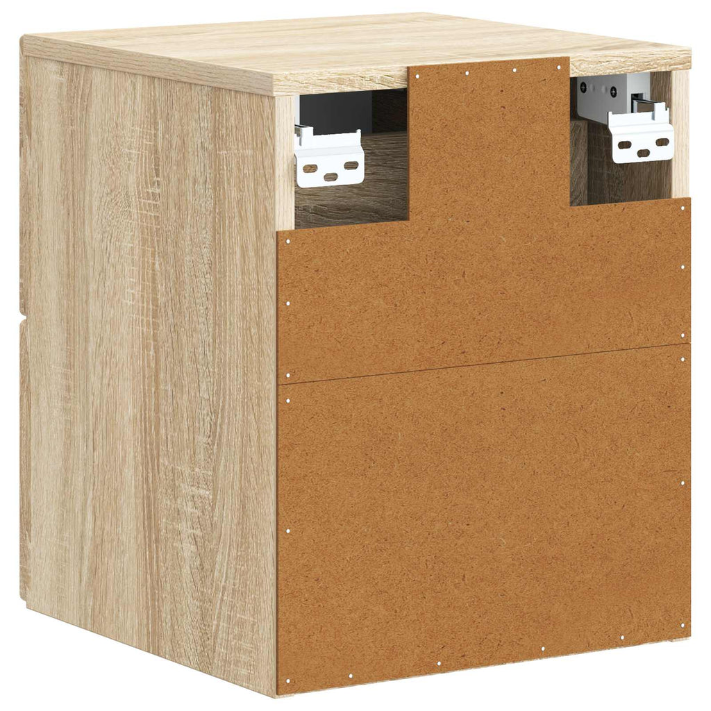Wandmontierter Nachttisch 2 pcs Sonoma-Eiche 33 x 34,5 x 40 cm