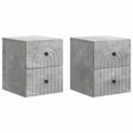 Wandmontierter Nachttisch 2 pcs Betongrau 33 x 34,5 x 40 cm