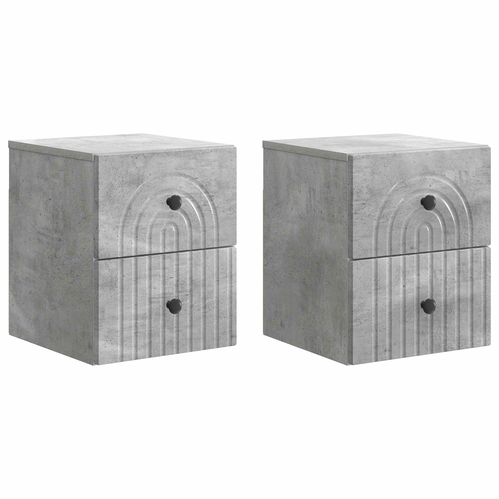 Wandmontierter Nachttisch 2 pcs Betongrau 33 x 34,5 x 40 cm