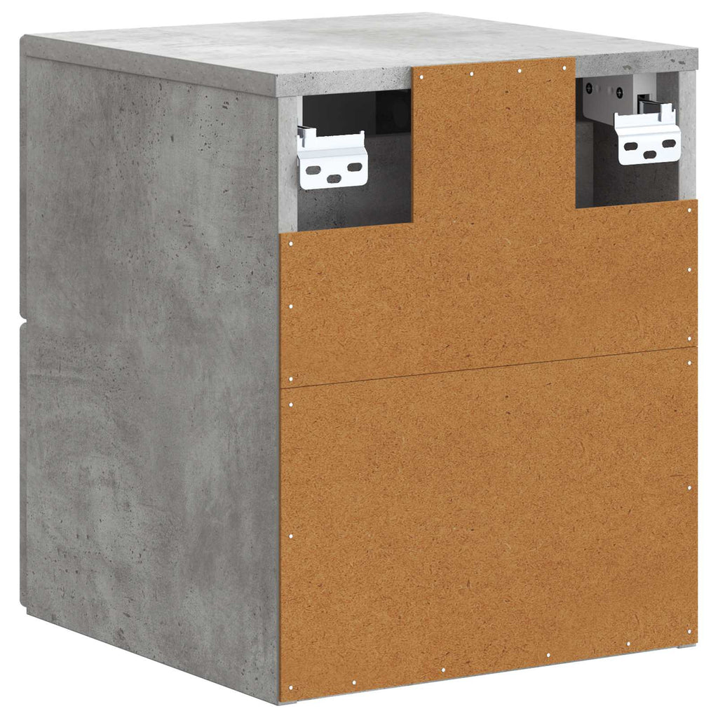 Wandmontierter Nachttisch 2 pcs Betongrau 33 x 34,5 x 40 cm