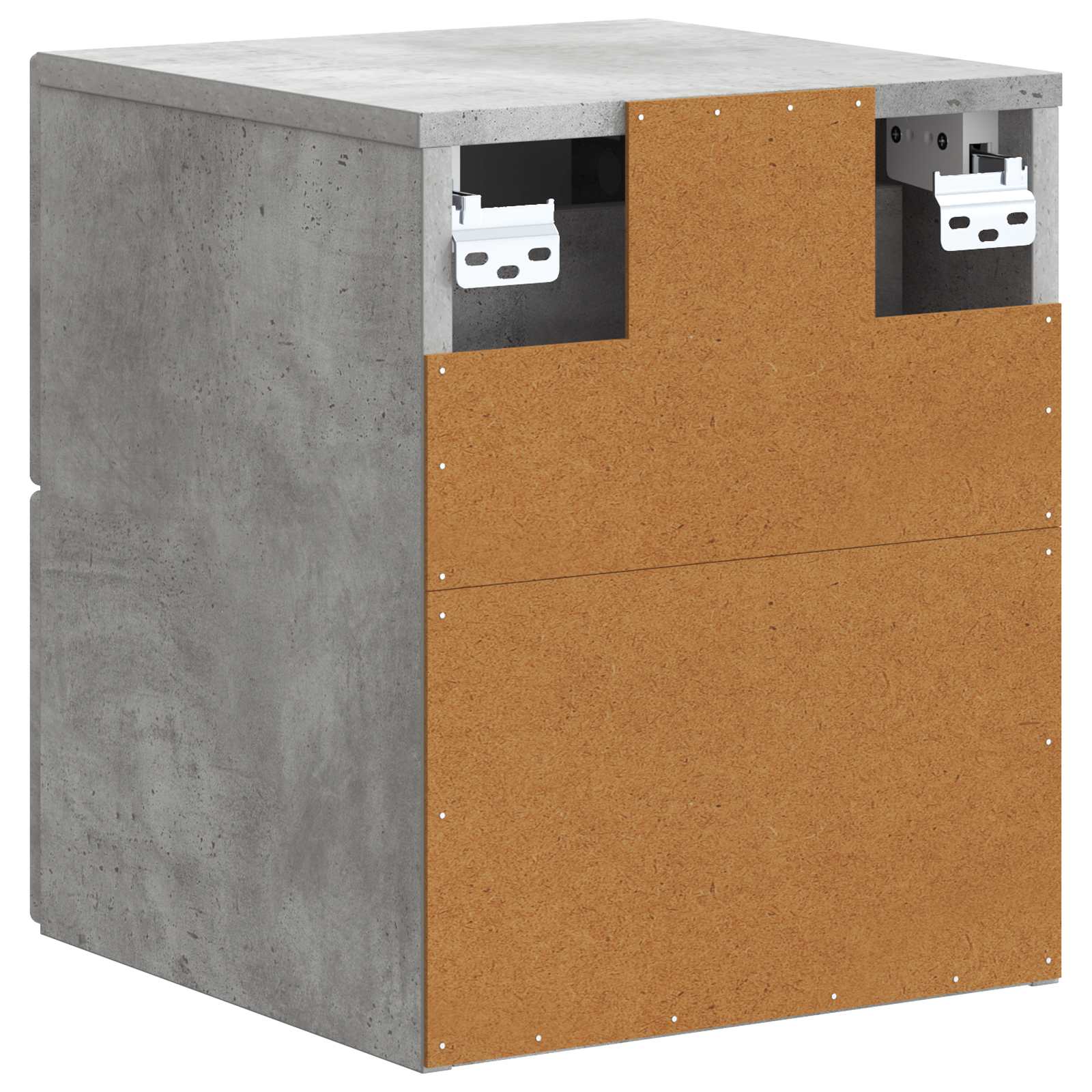Wandmontierter Nachttisch 2 pcs Betongrau 33 x 34,5 x 40 cm