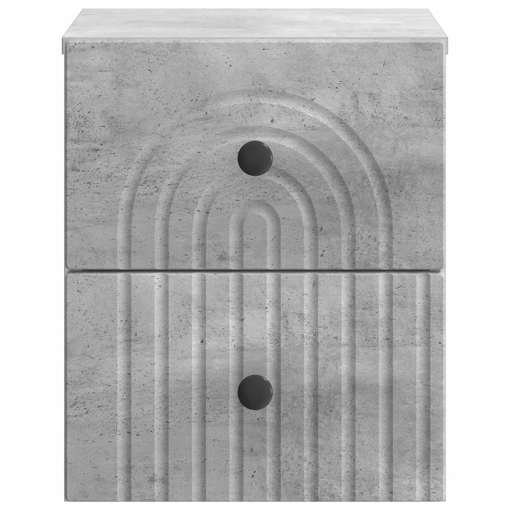 Wandmontierter Nachttisch 2 pcs Betongrau 33 x 34,5 x 40 cm
