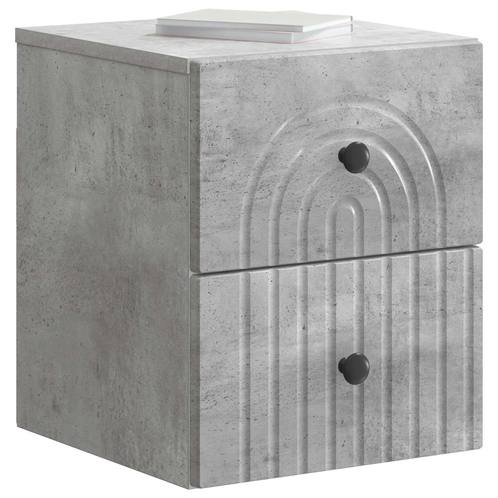 Wandmontierter Nachttisch 2 pcs Betongrau 33 x 34,5 x 40 cm