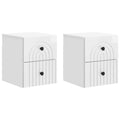 Wandmontierter Nachttisch 2 pcs Hochglanz Weiß Holzwerkstoff