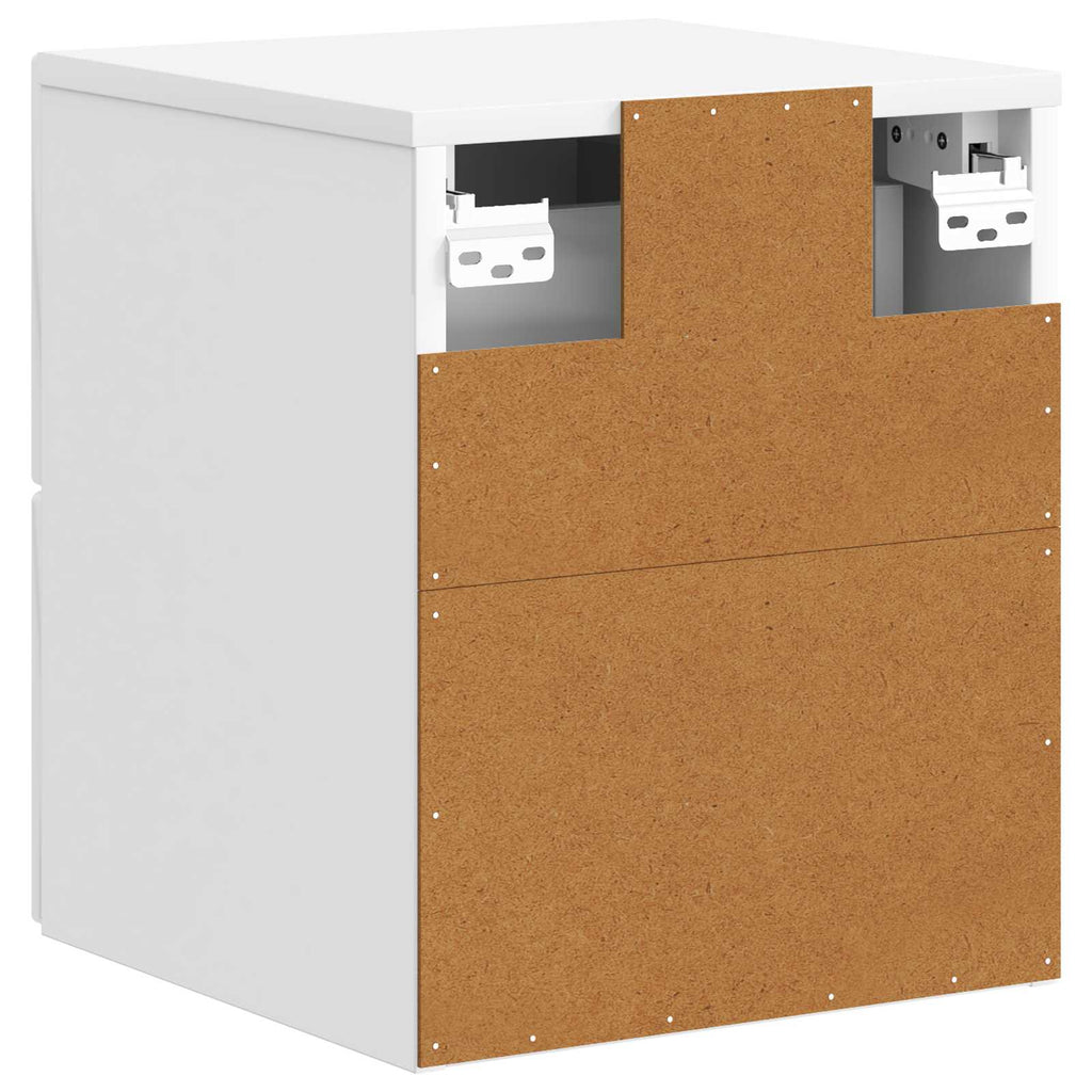 Wandmontierter Nachttisch 2 pcs Hochglanz Weiß Holzwerkstoff