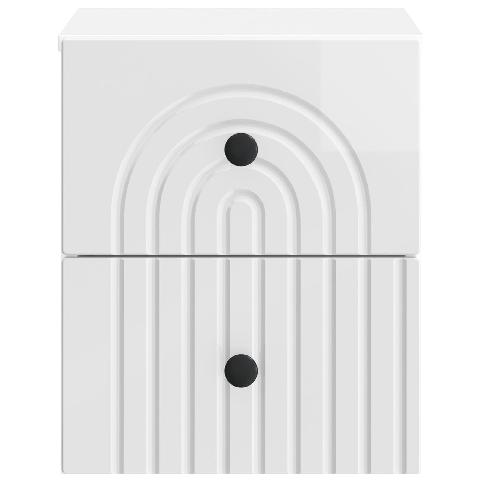 Wandmontierter Nachttisch 2 pcs Hochglanz Weiß Holzwerkstoff