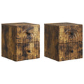 Wandmontierter Nachttisch 2 pcs Geräucherte Eiche Holzwerkstoff