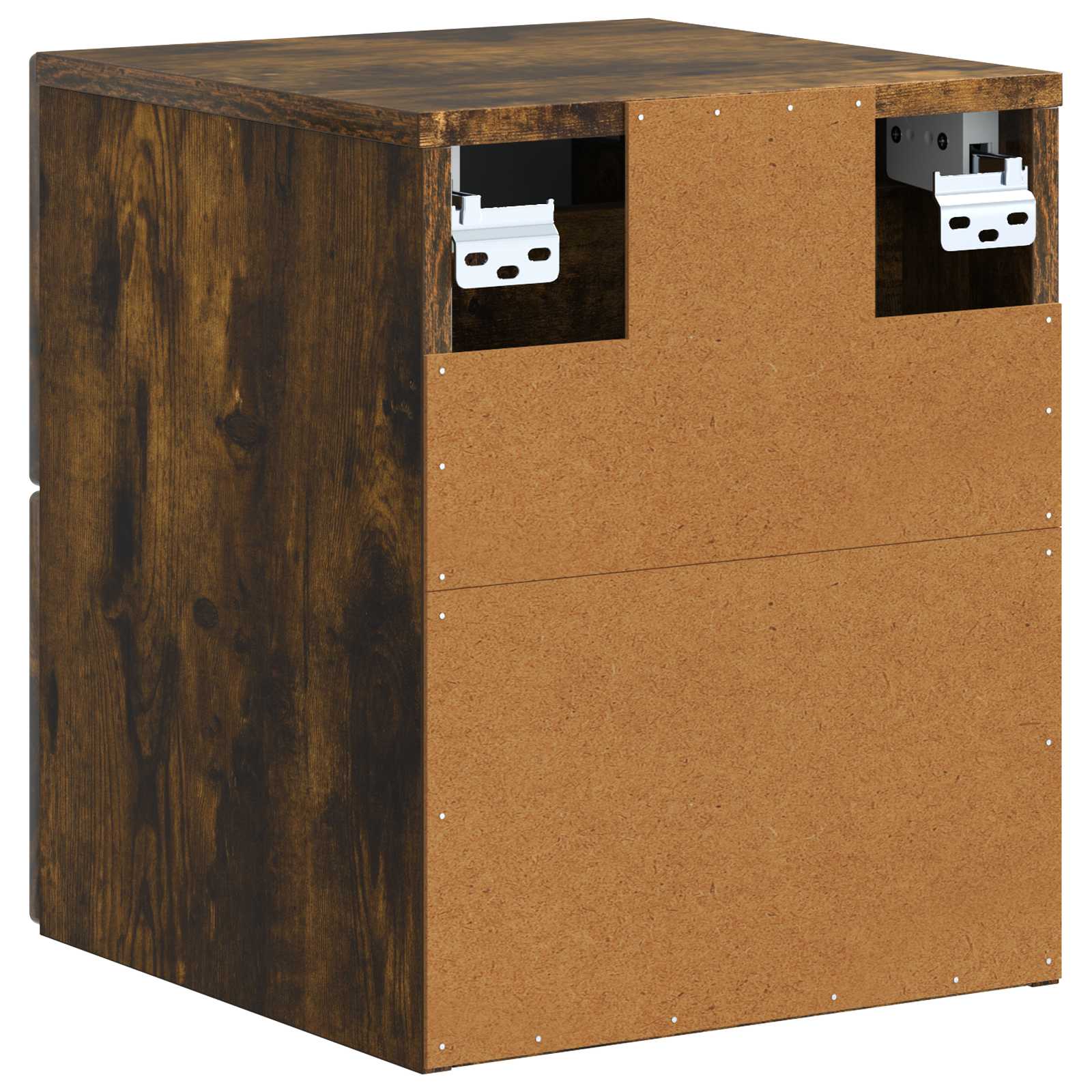 Wandmontierter Nachttisch 2 pcs Geräucherte Eiche Holzwerkstoff
