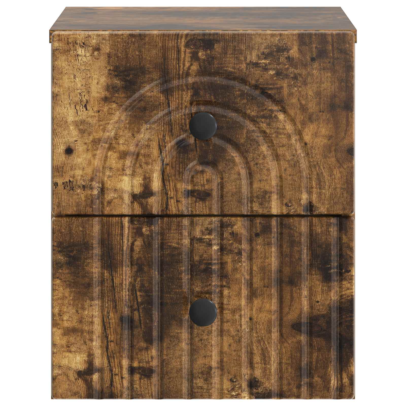 Wandmontierter Nachttisch 2 pcs Geräucherte Eiche Holzwerkstoff