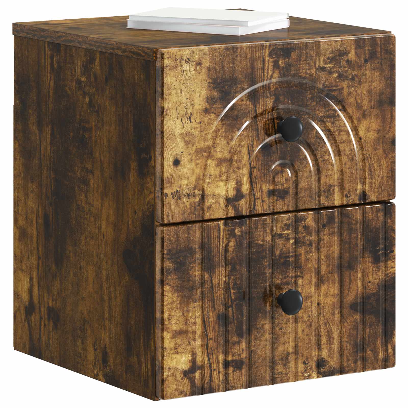 Wandmontierter Nachttisch 2 pcs Geräucherte Eiche Holzwerkstoff