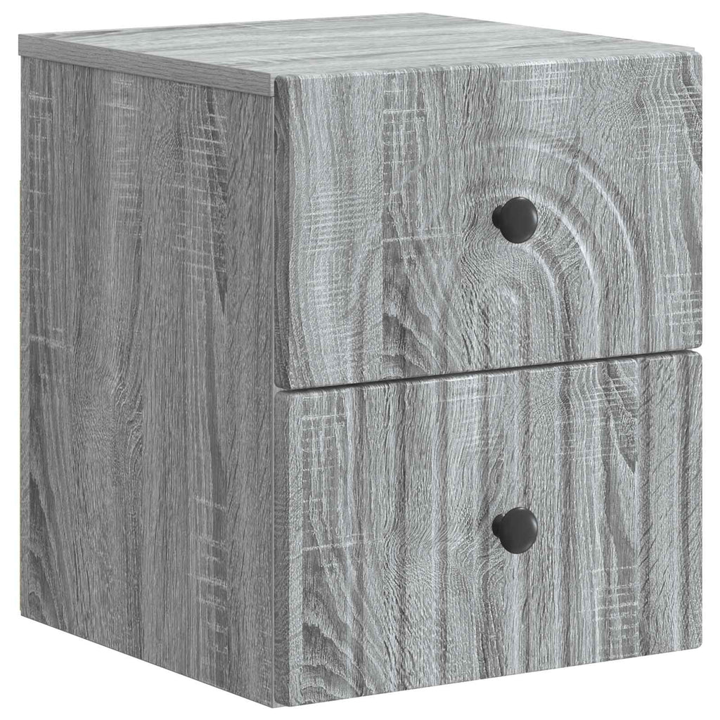 Wandmontierter Nachttisch Graues Sonoma 33 x 34,5 x 40 cm