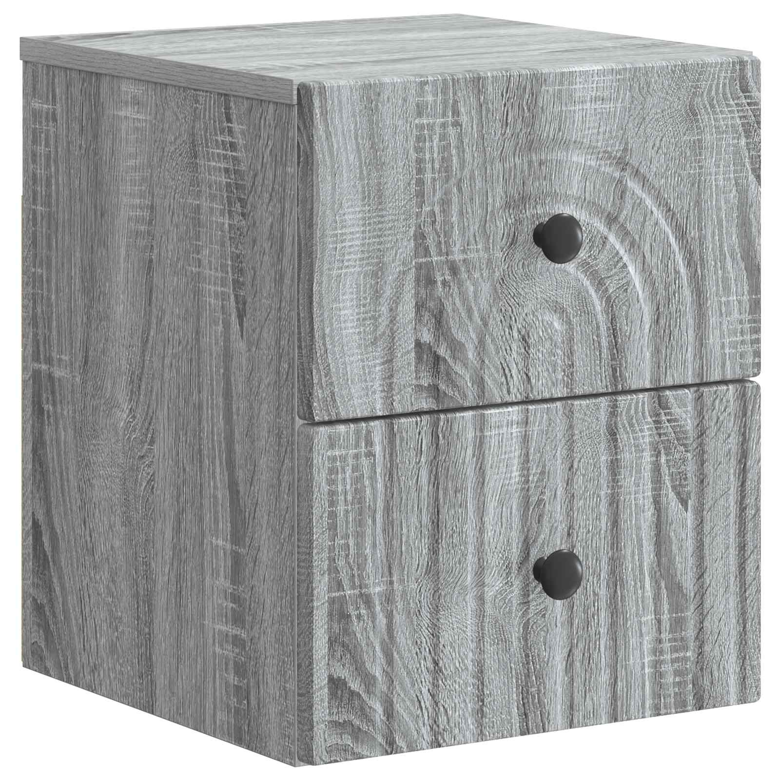 Wandmontierter Nachttisch Graues Sonoma 33 x 34,5 x 40 cm
