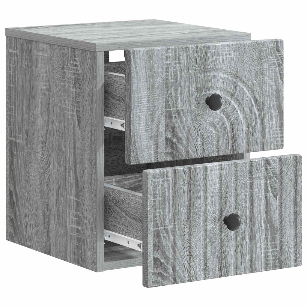 Wandmontierter Nachttisch Graues Sonoma 33 x 34,5 x 40 cm