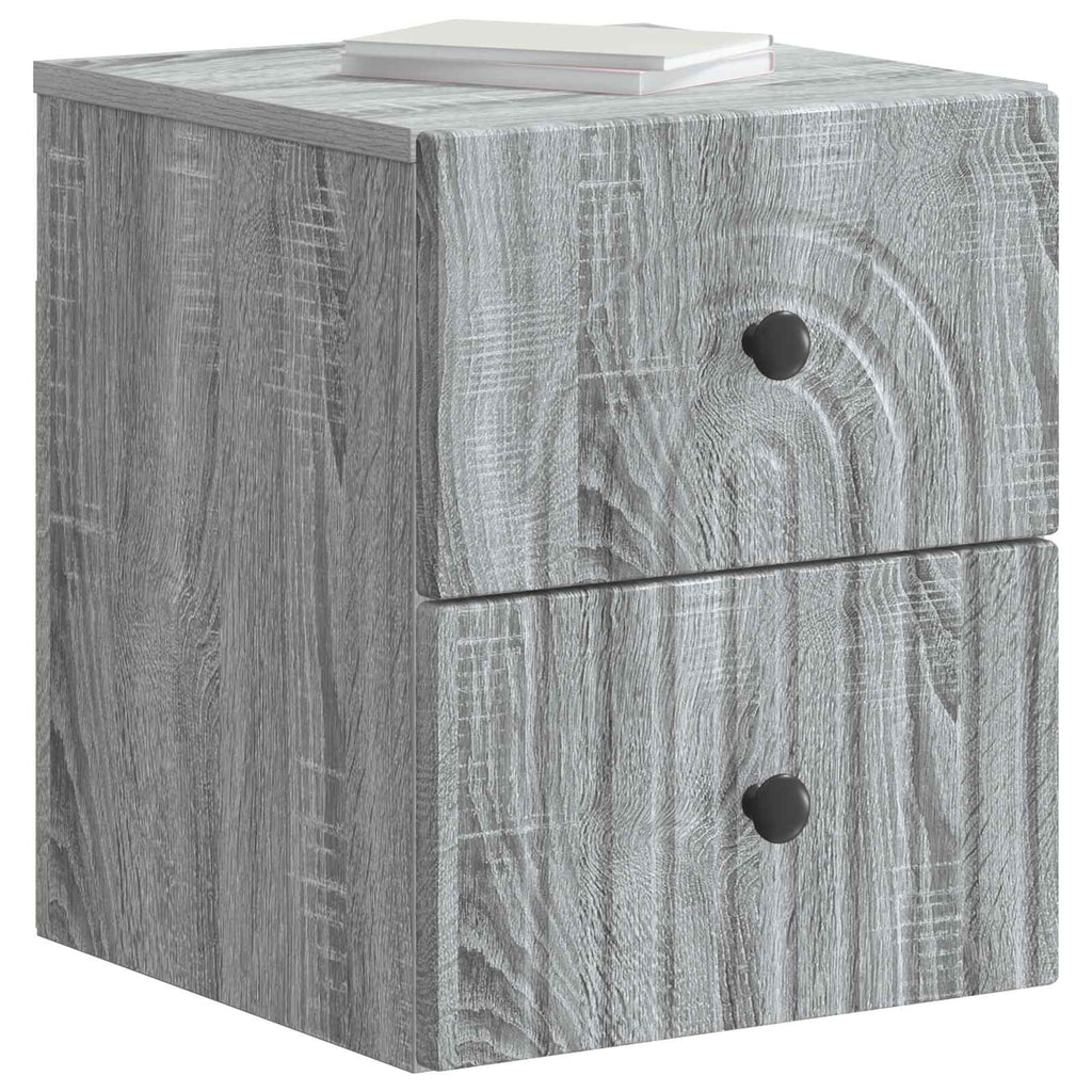 Wandmontierter Nachttisch Graues Sonoma 33 x 34,5 x 40 cm
