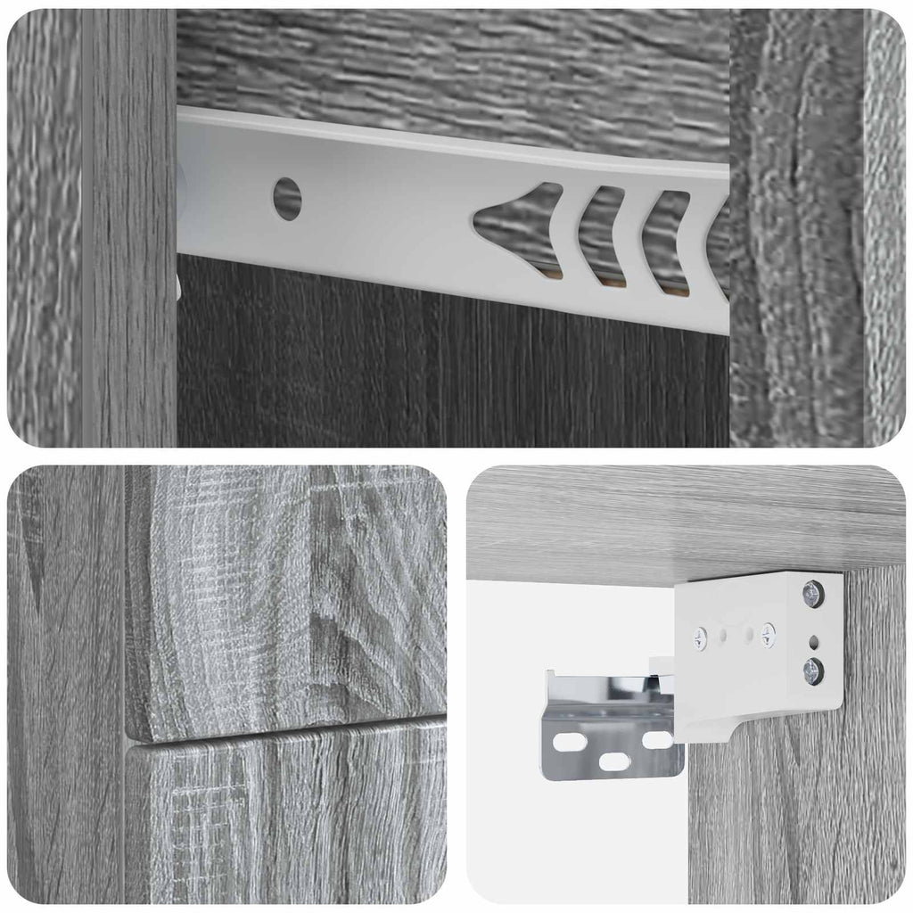 Wandmontierter Nachttisch 2 pcs Graues Sonoma 33 x 34,5 x 40 cm