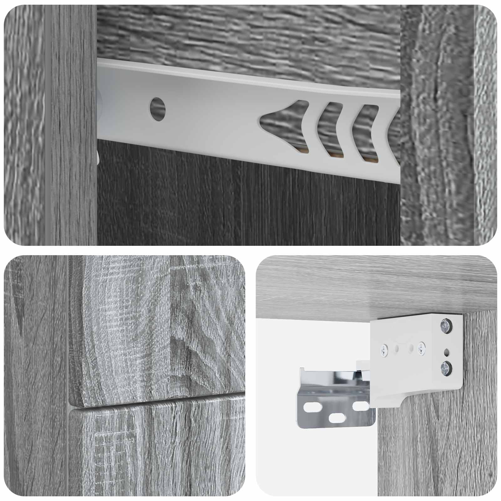 Wandmontierter Nachttisch 2 pcs Graues Sonoma 33 x 34,5 x 40 cm