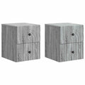 Wandmontierter Nachttisch 2 pcs Graues Sonoma 33 x 34,5 x 40 cm