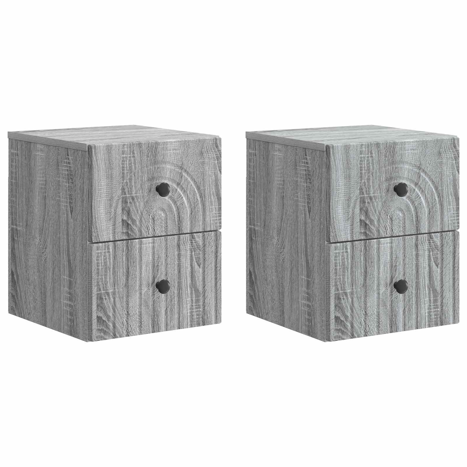 Wandmontierter Nachttisch 2 pcs Graues Sonoma 33 x 34,5 x 40 cm
