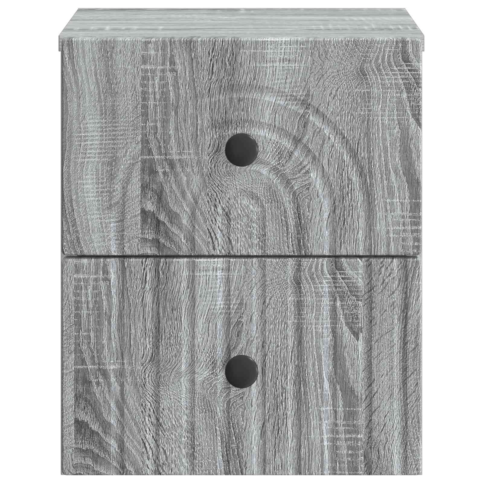 Wandmontierter Nachttisch 2 pcs Graues Sonoma 33 x 34,5 x 40 cm