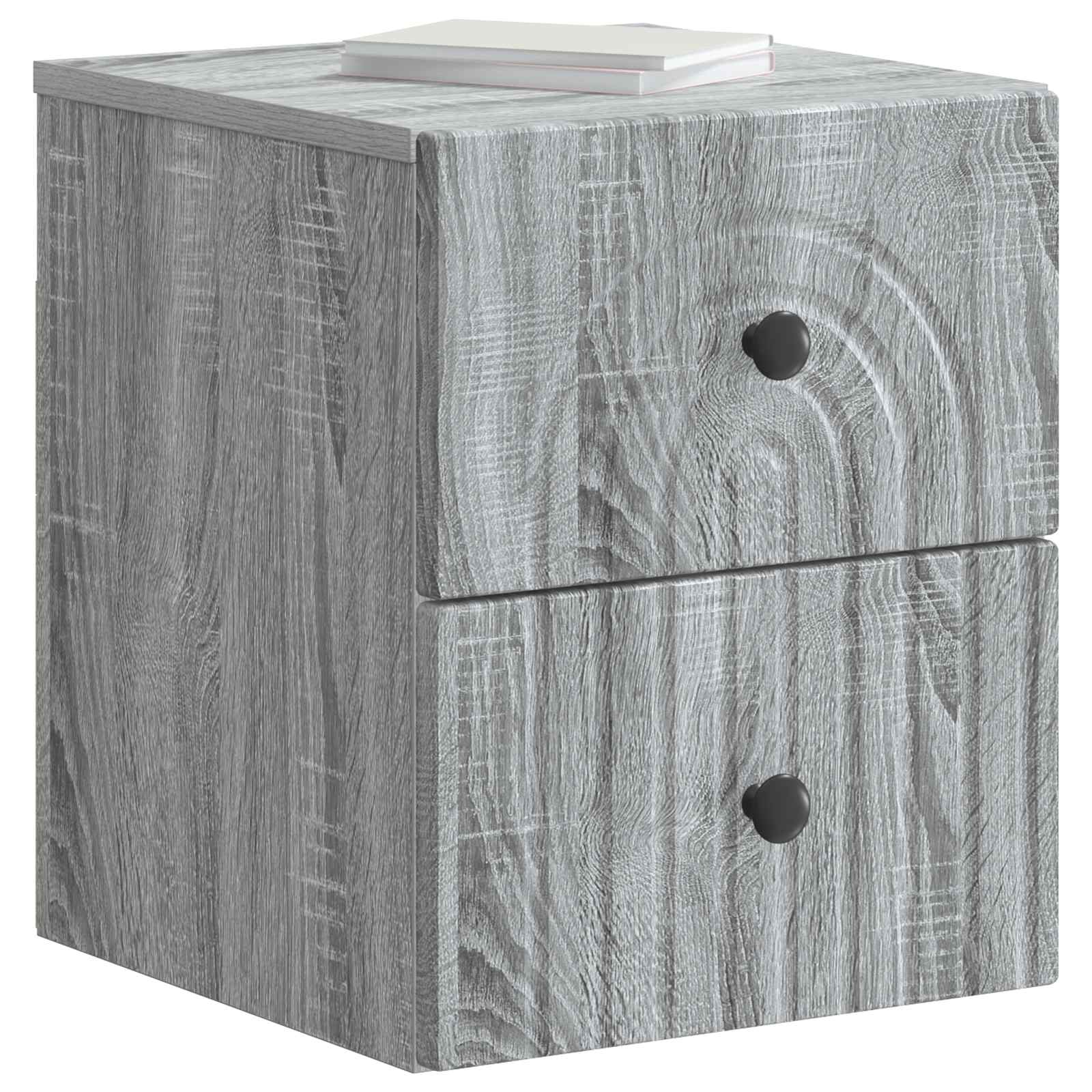 Wandmontierter Nachttisch 2 pcs Graues Sonoma 33 x 34,5 x 40 cm