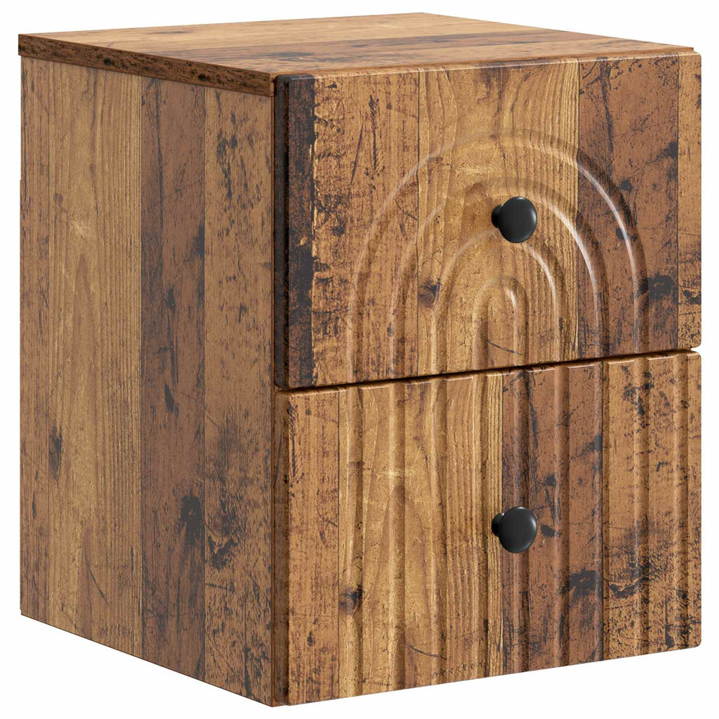 Wandmontierter Nachttisch 2 pcs Altholz 33 x 34,5 x 40 cm