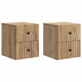 Wandmontierter Nachttisch 2 pcs Artisan-Eiche 33 x 34,5 x 40 cm