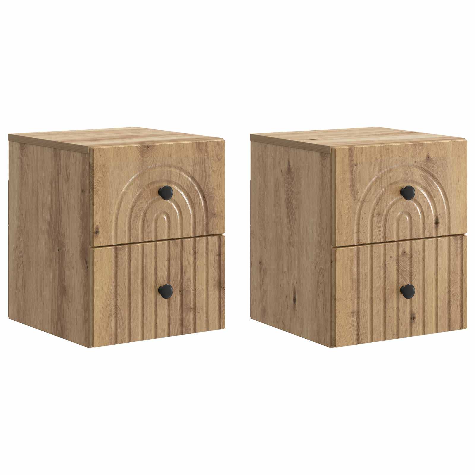 Wandmontierter Nachttisch 2 pcs Artisan-Eiche 33 x 34,5 x 40 cm