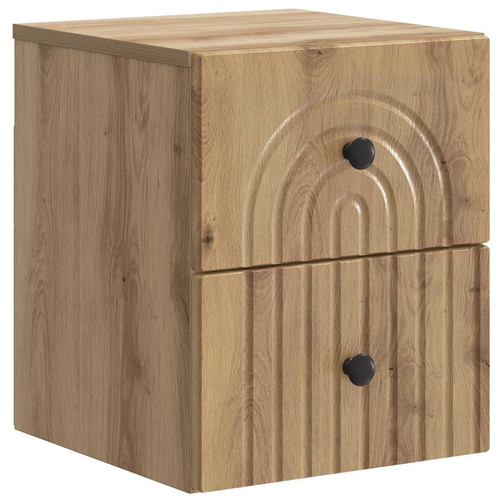 Wandmontierter Nachttisch 2 pcs Artisan-Eiche 33 x 34,5 x 40 cm