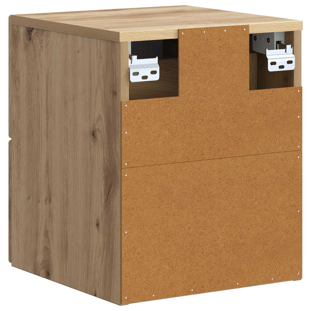 Wandmontierter Nachttisch 2 pcs Artisan-Eiche 33 x 34,5 x 40 cm