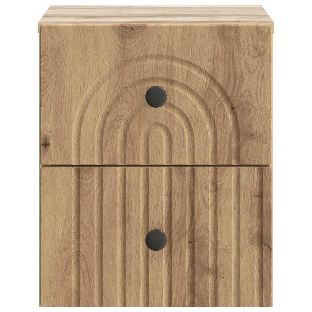 Wandmontierter Nachttisch 2 pcs Artisan-Eiche 33 x 34,5 x 40 cm