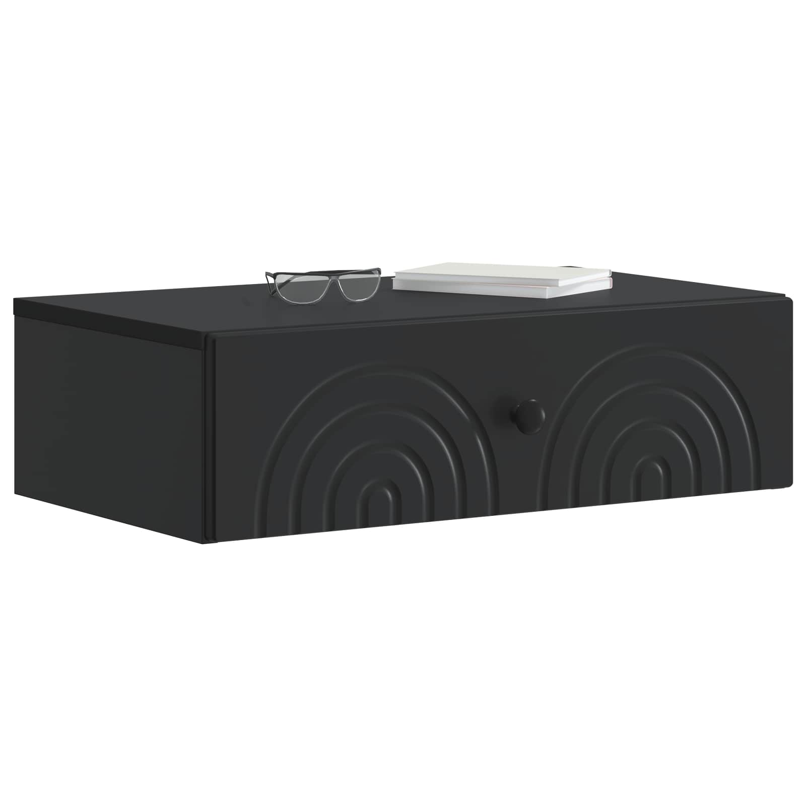 Wandmontierter Beistelltisch Schwarz 59 x 34,5 x 17 cm