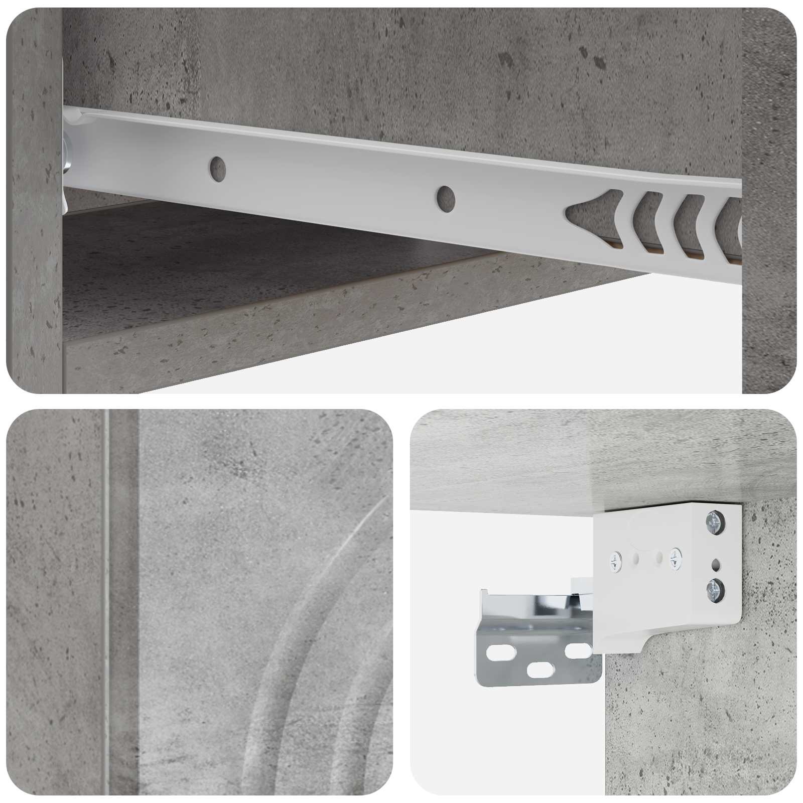 Wandmontierter Beistelltisch Betongrau 59 x 34,5 x 17 cm
