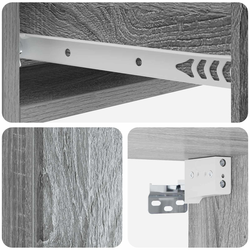 Wandmontierter Beistelltisch Graues Sonoma 59 x 34,5 x 17 cm