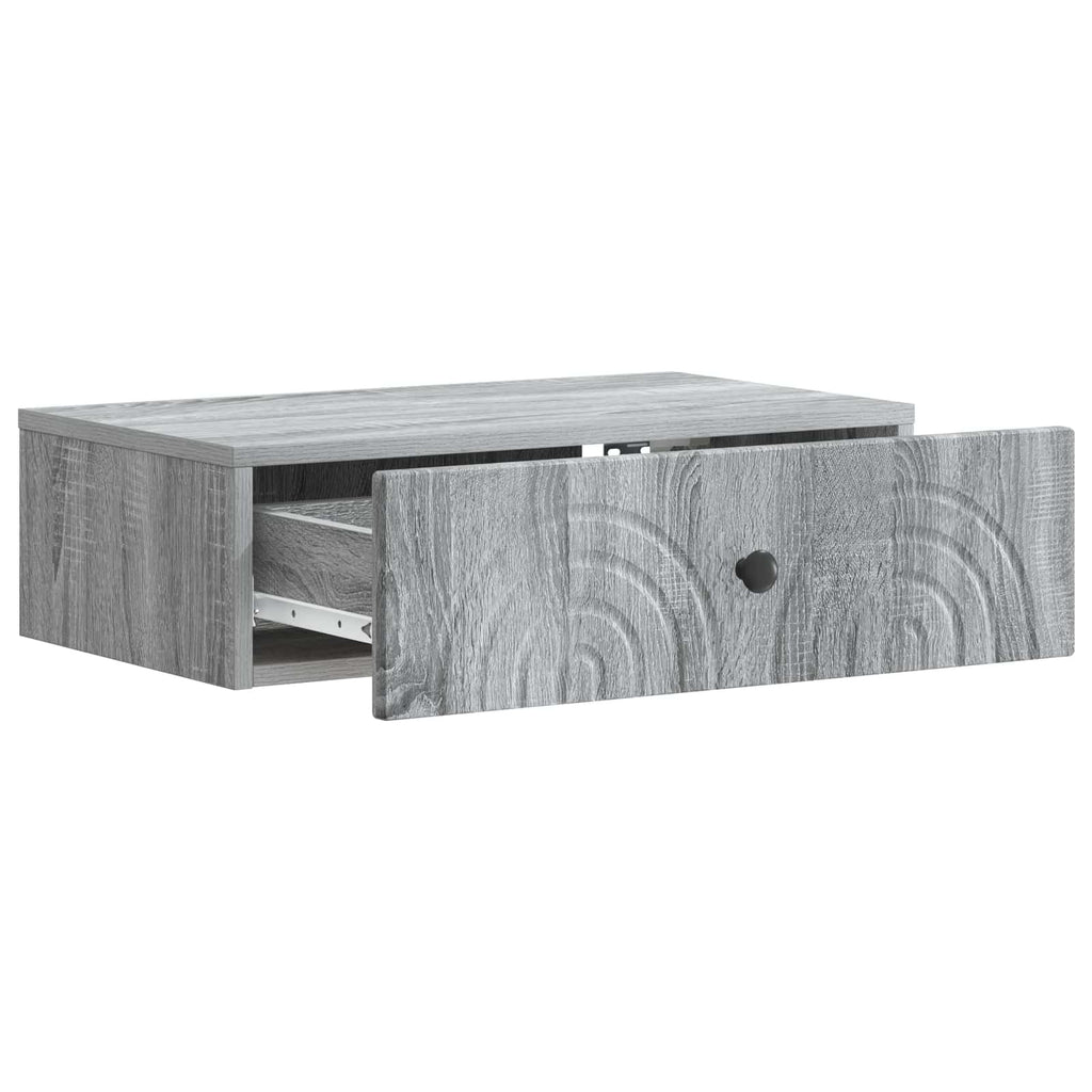 Wandmontierter Beistelltisch Graues Sonoma 59 x 34,5 x 17 cm