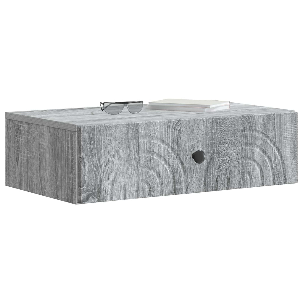 Wandmontierter Beistelltisch Graues Sonoma 59 x 34,5 x 17 cm