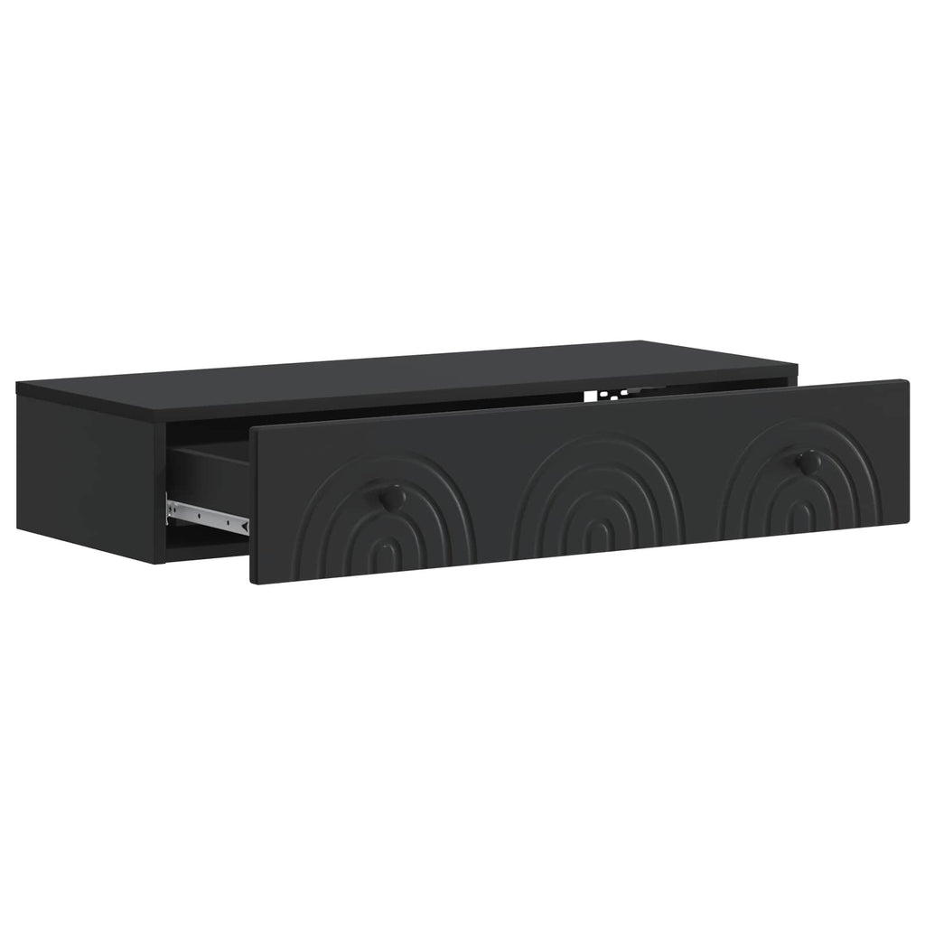 Wandmontierter Beistelltisch Schwarz 87,5 x 34,5 x 17 cm
