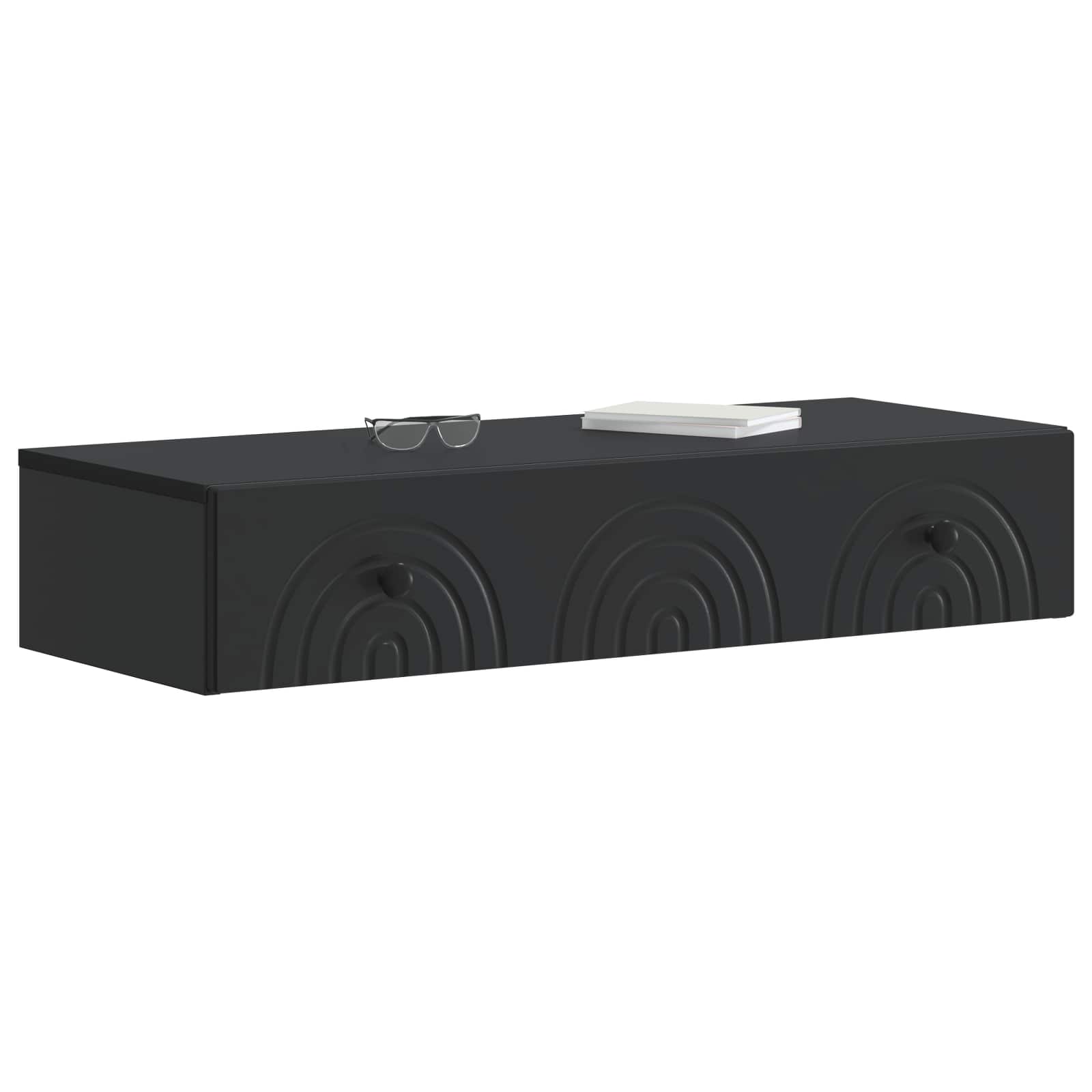 Wandmontierter Beistelltisch Schwarz 87,5 x 34,5 x 17 cm