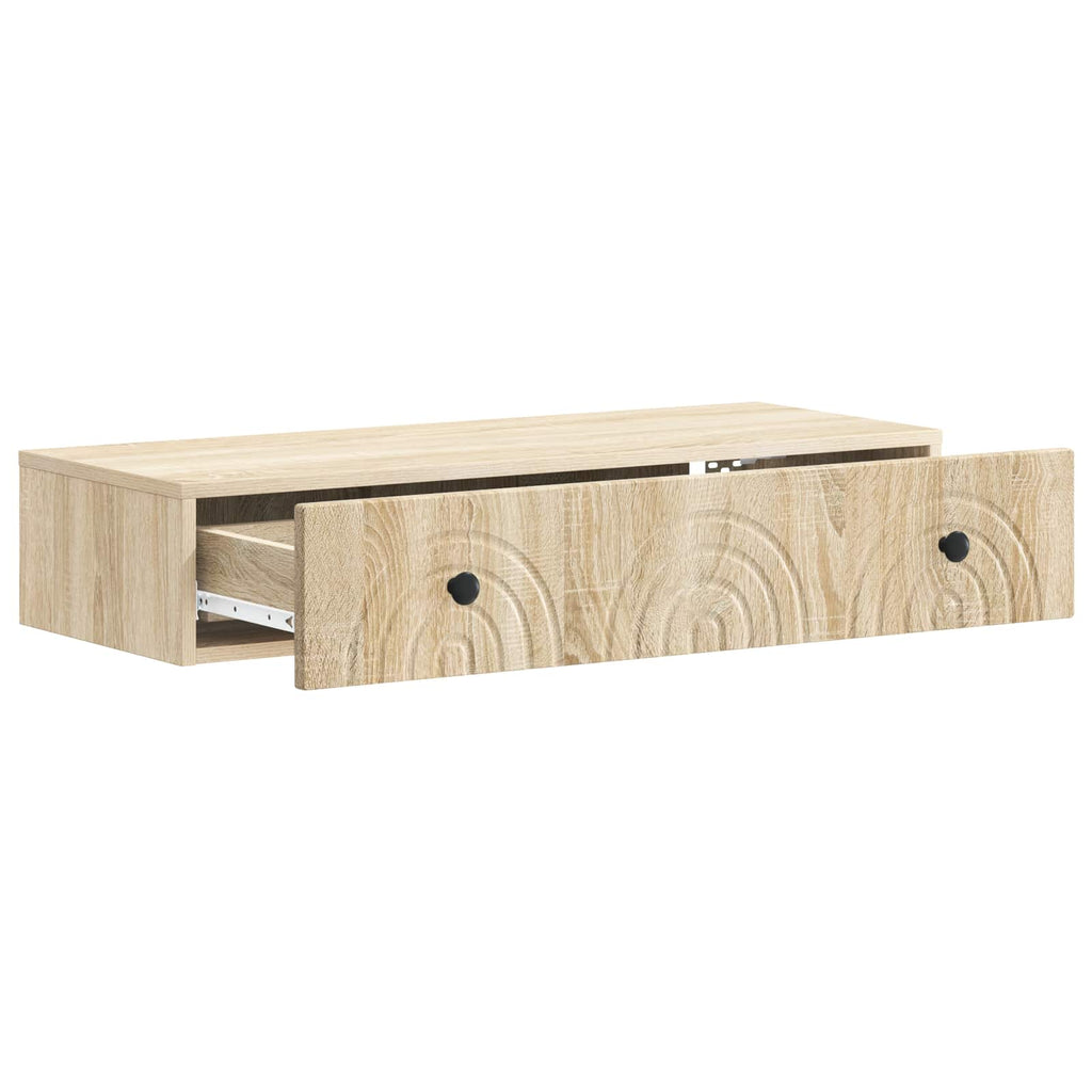 Wandmontierter Beistelltisch Sonoma-Eiche 87,5 x 34,5 x 17 cm