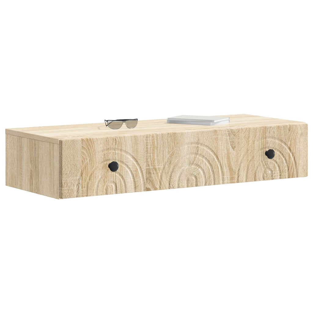 Wandmontierter Beistelltisch Sonoma-Eiche 87,5 x 34,5 x 17 cm