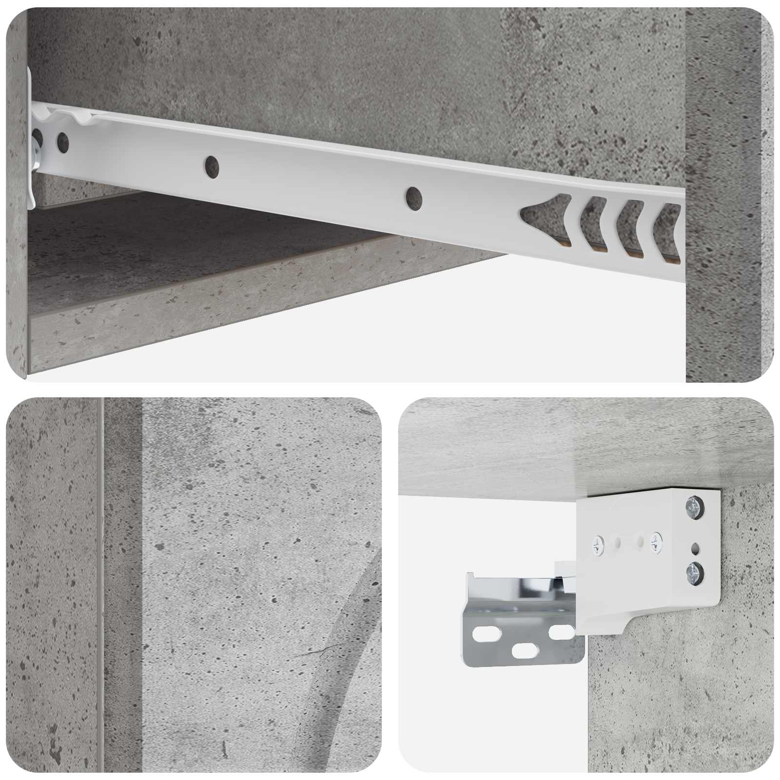 Wandmontierter Beistelltisch Betongrau 87,5 x 34,5 x 17 cm