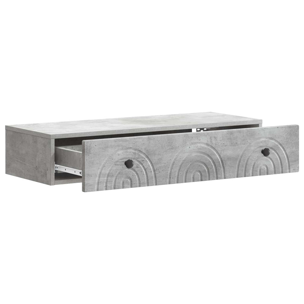 Wandmontierter Beistelltisch Betongrau 87,5 x 34,5 x 17 cm