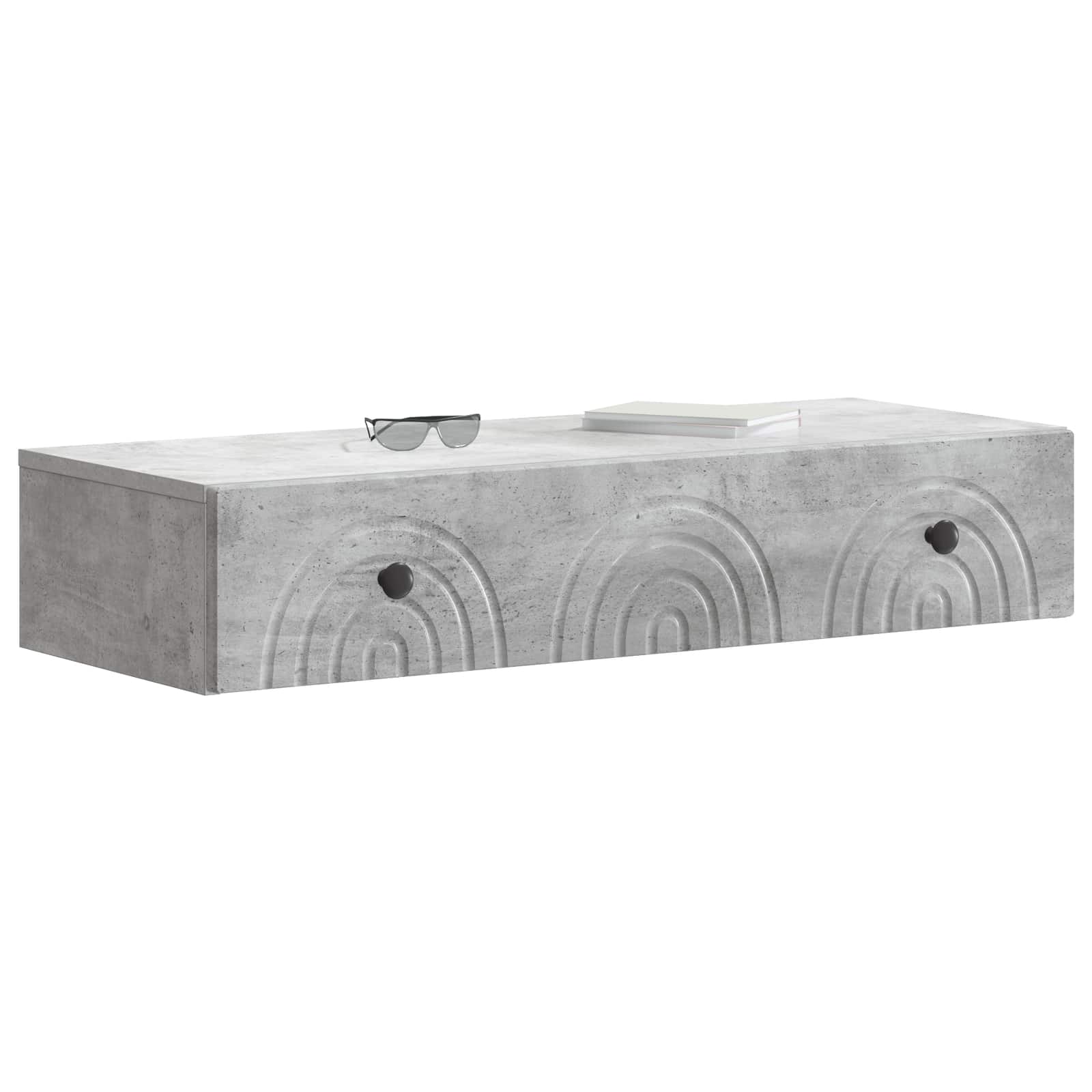 Wandmontierter Beistelltisch Betongrau 87,5 x 34,5 x 17 cm