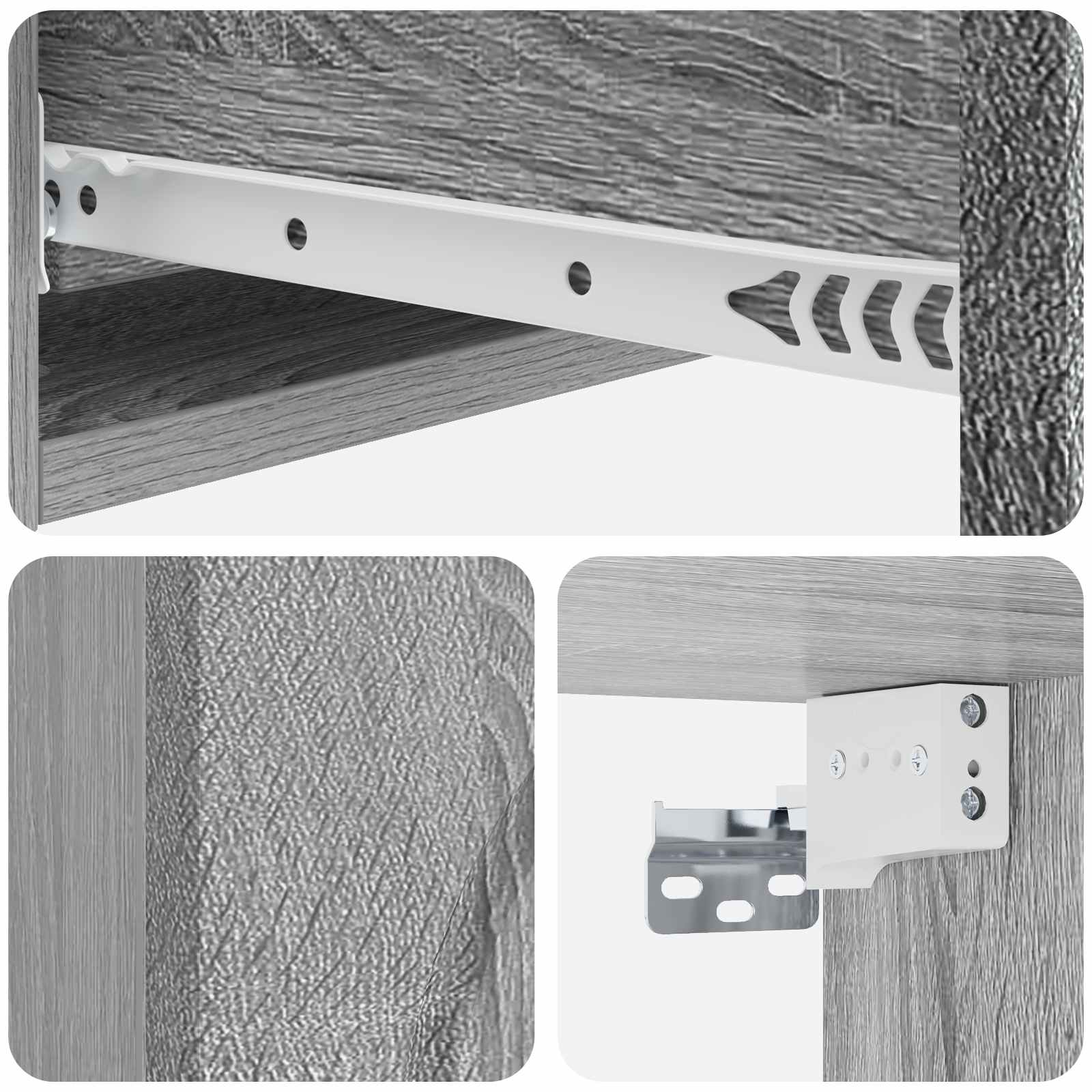 Wandmontierter Beistelltisch Graues Sonoma 87,5 x 34,5 x 17 cm