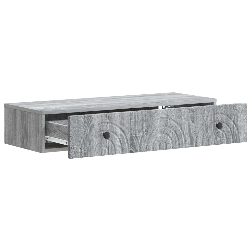 Wandmontierter Beistelltisch Graues Sonoma 87,5 x 34,5 x 17 cm